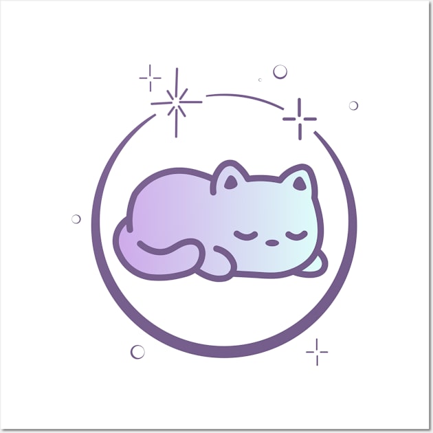 Cute Cat Kitten Kitty in Space Galaxy Wall Art by Cute Cat Designs